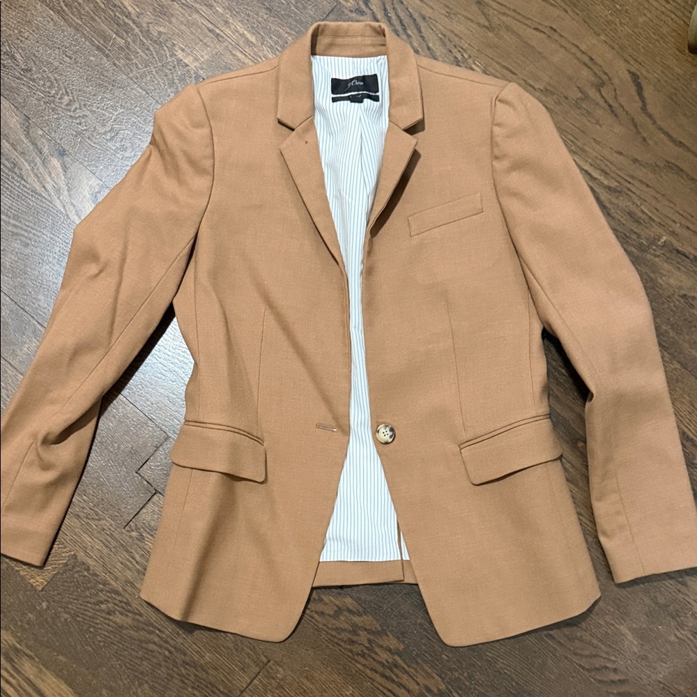 J. Crew Camel Brown Single-Button Blazer